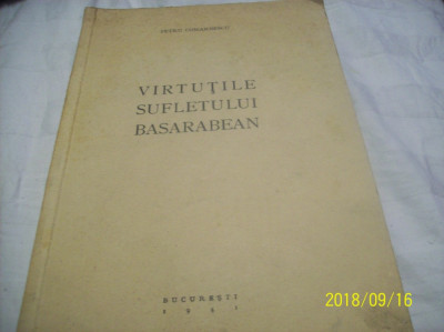 virtutile sufletului basarabean-an 1941, autor petru comarnescu- foto
