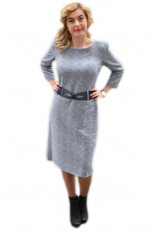 Rochie fashion cu paiete in tesatura, model elegant de culoare gri foto
