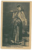 401 - ETHNIC, woman, Romania - old postcard, CENSOR - used - 1918