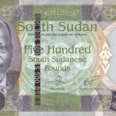 Bancnota Sudanul de Sud 500 Pounds 2018 - P16 UNC