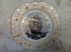 Farfurie decorativa vintage, ceramica Staffordshire foto