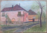 La rascruce de drumuri - semnat Agg &#039;67, Peisaje, Pastel, Altul