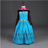 Rochie Elsa Frozen, Ziua Incoronarii, Rochita Printesa, Costum Petrecere Copii, Masura 110/140 + Accesorii: Bagheta, Coronita, Peruci, Manusi