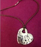 REDUCERE- Lantisor INIMA -INOX placat cu AUR alb 18K -LOVE