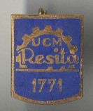 1771 UCM COMBINATUL SIDERURGIC RESITA - Insigna VARIANTA CULOARE - ALBASTRU