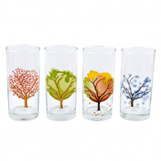 Set pahare apa 4 anotimpuri Pasabahce, sticla, 4x290 ml, Multicolor foto