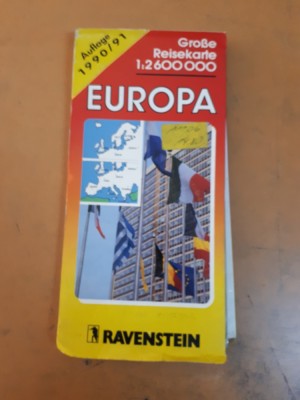 Hartă Europa, 1990/1991, scara 1: 2 600 000 foto