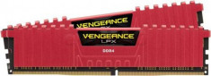 Memorii Corsair Vengeance LPX Red DDR4, 2x8GB, 2400 MHz, CL 14 foto
