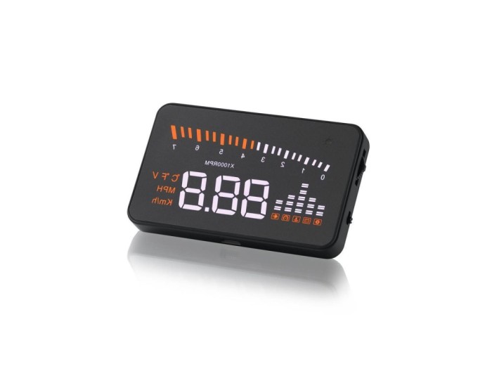 Head Up Display HUD Streetwize, display 3 inch, afisaj viteza, temperatura apa, voltaj baterie , avertizare viteza excesiva, conectare OBDII Head Up Display HUD Streetwize, display 3 inch, afisaj viteza, temperatura apa, voltaj baterie , avertizare viteza excesiva, conectare OBDII