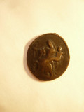 Medalie religioasa medievala , fara toarta , h= 2,3 cm , bronz