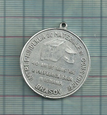 Medalie Brasov- Intreprinderea de Materiale de Constructii-40 ani-1989 foto