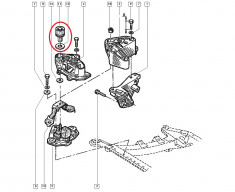 Tampon fixare suport motor Renault Scenic 1, Espace 3, Original Renault 7700438401 foto