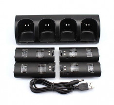 Stand incarcare wii remote cu 4 acumulatori 2800 mah - NEGRU - id3 60212 foto