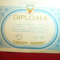 Diploma a Competitiei Daciada ,locul II Disc barbati 36-40 ani - 1988 Poiana Bv