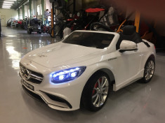 Masina electrica Copii Mercedes S63 | 2x 35W | 12V, Scaun din piele, 3xViteza foto