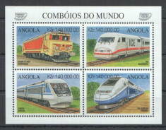 Angola 1997 - Locomotive, trenuri, bloc neuzat foto