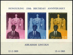 Ghana 1959 - A. Lincoln, colita nd neuzata foto