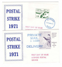 Marea Britanie 1971 - Postal Strike, doua FDC-uri foto