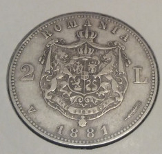 2 lei 1881 Romania, argint foto