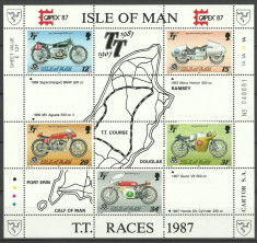 Isle of Man 1987 - TT races, motociclism, bloc neuzat foto