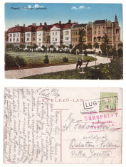 1918(aprox.) CP cu stamp LUGOJ gara si cenzura Timisoara foto