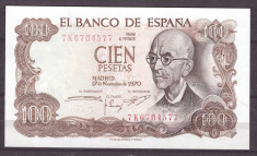 Spania 1970 - 100 pesetas aUNC foto