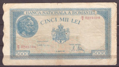 Romania 1945 - 5000 lei 20 martie, uzata foto