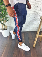 Pantaloni de trening bleumarin cu dungi laterale - LICHIDARE - A2300 F1-3 foto