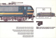 Belgia 1985 - locomotive, colita neuzata foto