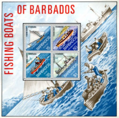 Barbados 1974 - Fishing Boats, bloc neuzata foto