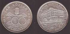 Ungaria 1993 - 200 forint, Ag, Banca Nationala foto