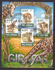 Mozambic 2015 - Fauna, girafe, bloc stampilat foto
