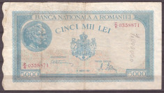 Romania 1945 - 5000 lei, 21 august, uzata foto