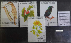 Sao Tome 1992 - Fauna si flora, serie stampilata foto