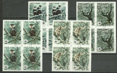 Vietnam 1987 - Fauna, maimute, serie ndt stampilata de 4 foto
