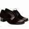 Pantofi dama eleganti din piele naturala cu toc 4 cm (Negru si Bleumarin)