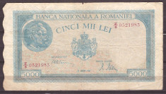 Romania 1945 - 5000 lei, 21 august, uzata foto