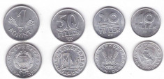 Ungaria - set 10-20-50 filler, 1 forint aUNC 1970-1990 foto