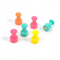 Magneti colorati Push Pin, 10x19 mm, clasa 3, forma pion, set 6 bucati foto