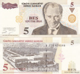 Turcia 5 Lire 2005 UNC