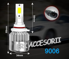 Set bec LED HB4 9006 30W - 3200 lumen ALB RECE - 6000k 12V - 24V AL-080818-8 foto