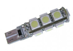 Led auto T10 cu 13 SMD cu Stroboscop foto