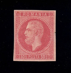 ROMANIA 1872 CAROL I PARIS - 50 BANI NEDANTELAT MVLH foto