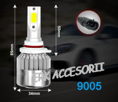 Set bec LED HB3 9005 30W - 3200 lumen ALB RECE - 6000k 12V - 24V AL-080818-8 foto