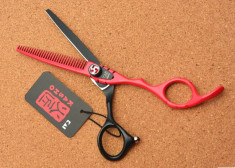 Foarfeca filat Lila Rossa Red &amp;amp; Black frizerie coafor foarfeci produse frizeri foto