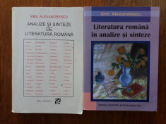 Analize si sinteze de literatura romana - Emil Alexandrescu / C39P foto