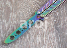 CUTIT Fluture Balisong Butterfly. Overwatch Rainbow. De Antrenament. foto