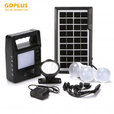 Mini solar generator de energie portabil iluminat cu kit radio GDPLUS GD-8213 foto