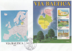 Estonia 1995 - Via Baltica, colita FDC foto