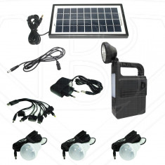 Kit Solar Incarcator Urgente Lanterna si Becuri GdLite GD8033 foto